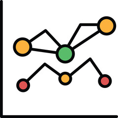 A graph with a circle in the middle and a mountain range in the background