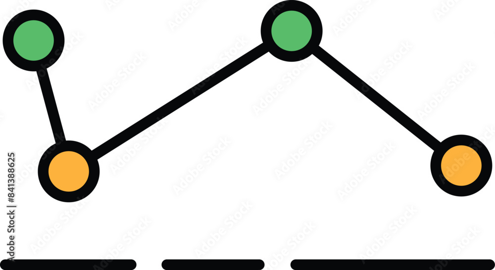 Poster a graph with a circle in the middle and a downward trend