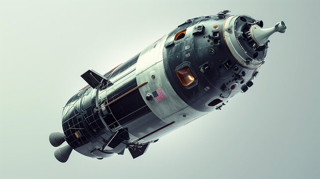 3D Rendering of Command Module on White Background