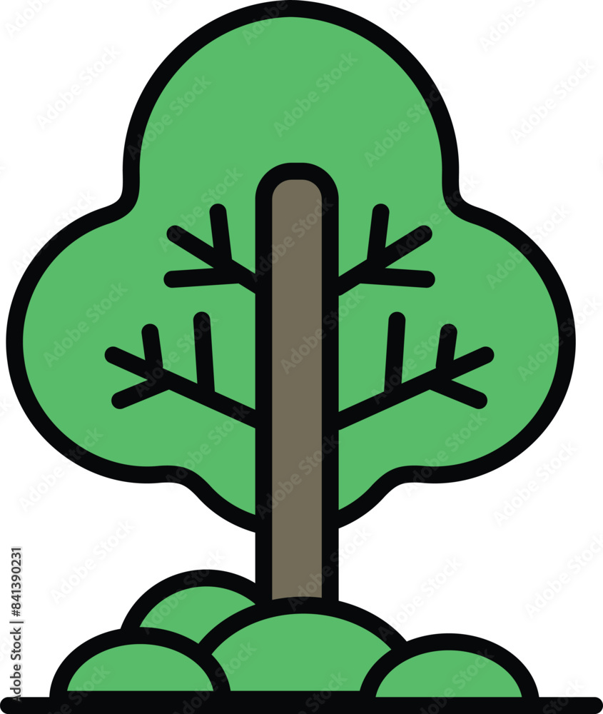 Poster a tree with a trunk and branches