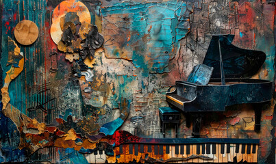Fototapeta premium abstract illustration of grand piano