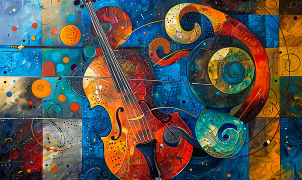 Abstract illustration depicting the harmony and balance between contrasting musical elements