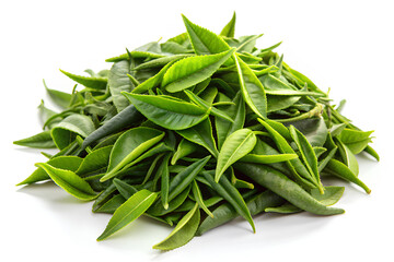 Fototapeta premium Green tea isolated on a white background