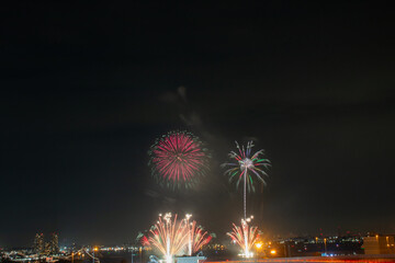 日本の芸術的な花火