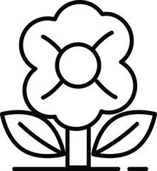 A flower with a stem and leaves