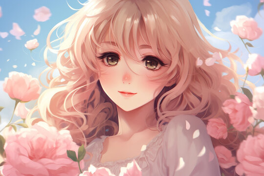 Capture hearts with a cute romantic anime guy with a beautiful face in this captivating image.