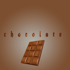 Indulgent chocolate bar, rich and creamy, embodies luxury and sweetness in every bite.Ready template for chocolate advertisements.