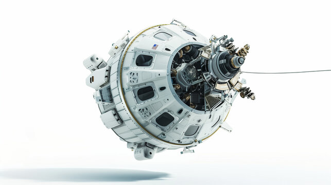 Space Tether 3D Illustration on White Background"