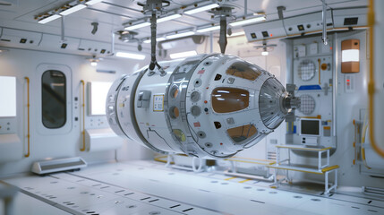 Microgravity Laboratory 3D Render on White Background