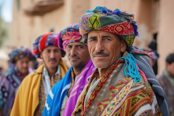 Fototapeta premium Cultural Berber male traditional clothes. Person lifestyle. Generate Ai