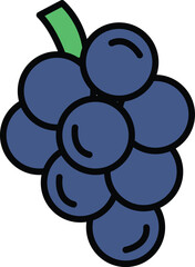 A bunch of grapes with a stem