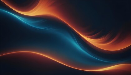 Fototapeta premium Smooth gradient background orange blue color abstract wave backdrop, banner poster header design