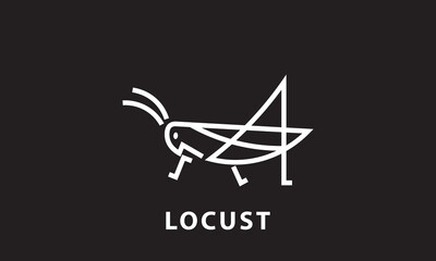 Simple grasshopper logo vector design, Locust logo,Insect.