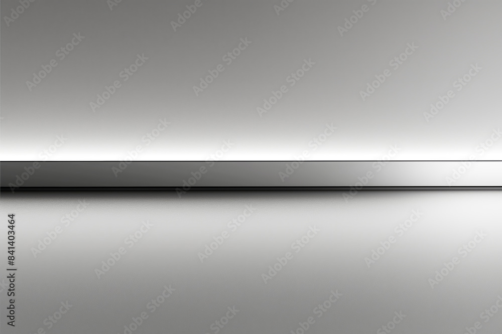 Poster A horizontal metallic strip with a subtle gradient on a gray backdrop demonstrating a modern design concept. Generative AI