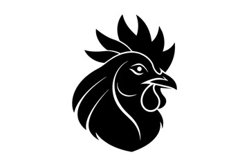 rooster head logo vector silhouette