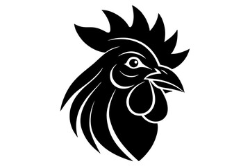 rooster head logo vector silhouette