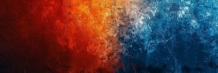 Fototapeta premium abstract background Vibrant grunge grainy background, blue orange red black noise texture color 