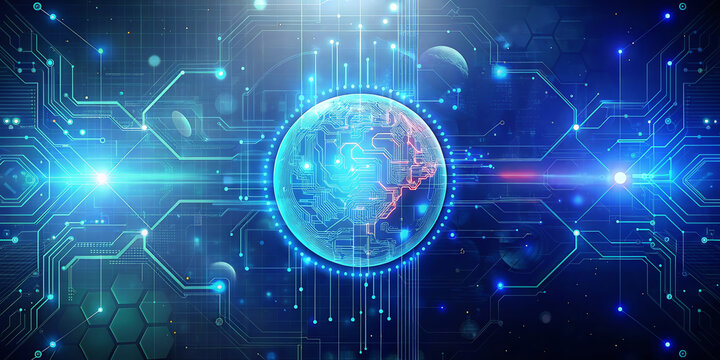 blue digital background with space for text