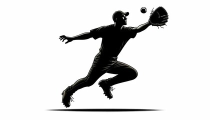 Obraz premium Shadow of a baseball player