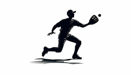 Fototapeta premium Shadow of a baseball player