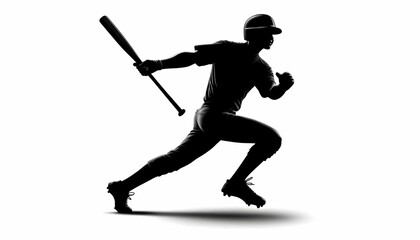 Shadow of a baseball player