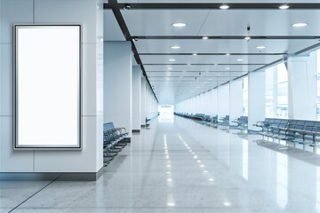 Billboard/poster mock up on the wall in the subway/airport