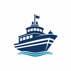 Obraz premium minimalist Boat Logo vector art illustration 