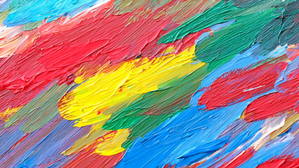 Fototapeta premium Special colorful Brush Strokes in oil paint canvas background 