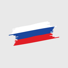 Russia Flag in Brush Style. Vector illustration