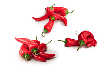 Red hot chili pepper isolated on a white background.