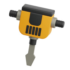 3D Render Jack Hammer Icon Illustration. Isolated on Transparent background