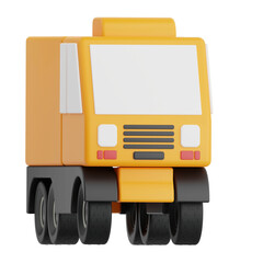 3D Render Truck Icon Illustration. Isolated on Transparent background