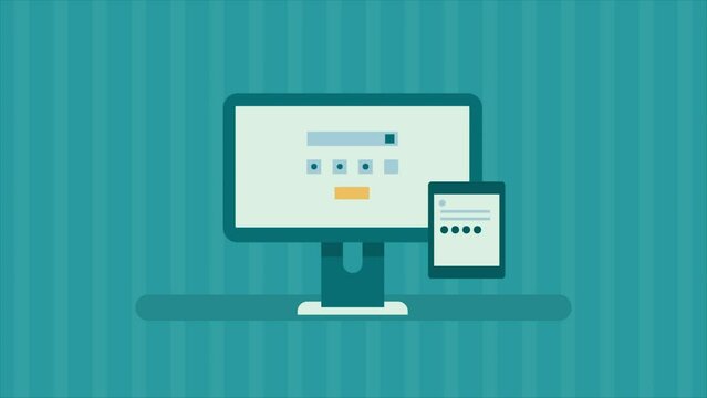 Two factor authentication code on mobile, Apply two step authentication code on account for access. Account security. Animation video clip