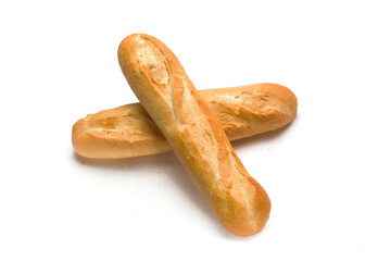 baguettes on white background isolated