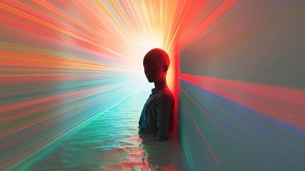 Obraz premium very active holographic, A close-up of a keyhole, with a blurry silhouette of a person peering through, representing the desperation of those facing foreclosure. , Leading lines, centered in frame,