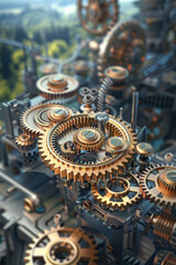 Golden Gears in a Complex Mechanism