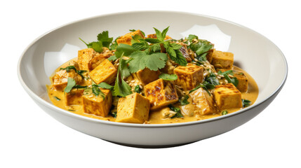 Creamy Tofu Curry With Cilantro and Sesame Seeds