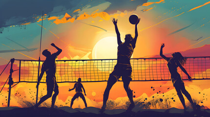 people playing volleyball