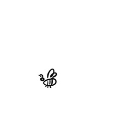 Doodle hand drawn bee