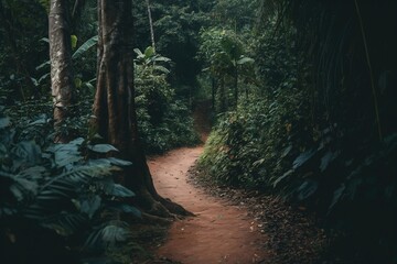 A trail through a rainforest