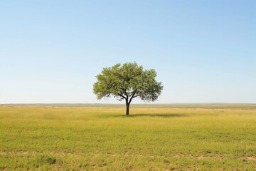 alone tree in the verdant peak of a mountain 