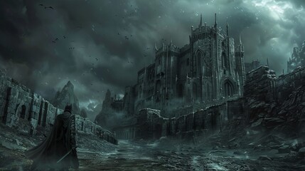 Game concept dark castle scene