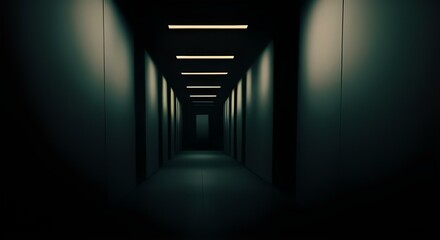 Scary tunnel ambience, dark hallway view, horror movie location, haunted corridor