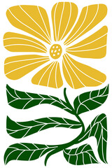 Modern flower illustration. Groovy flower.