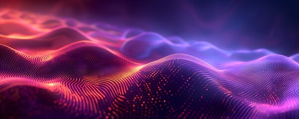 Fototapeta premium Neon Fractal Patterns in Dark Background for Creative Product Presentations