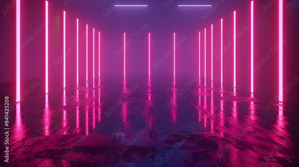 Poster sleek and modern neon light background for displaying products and concepts