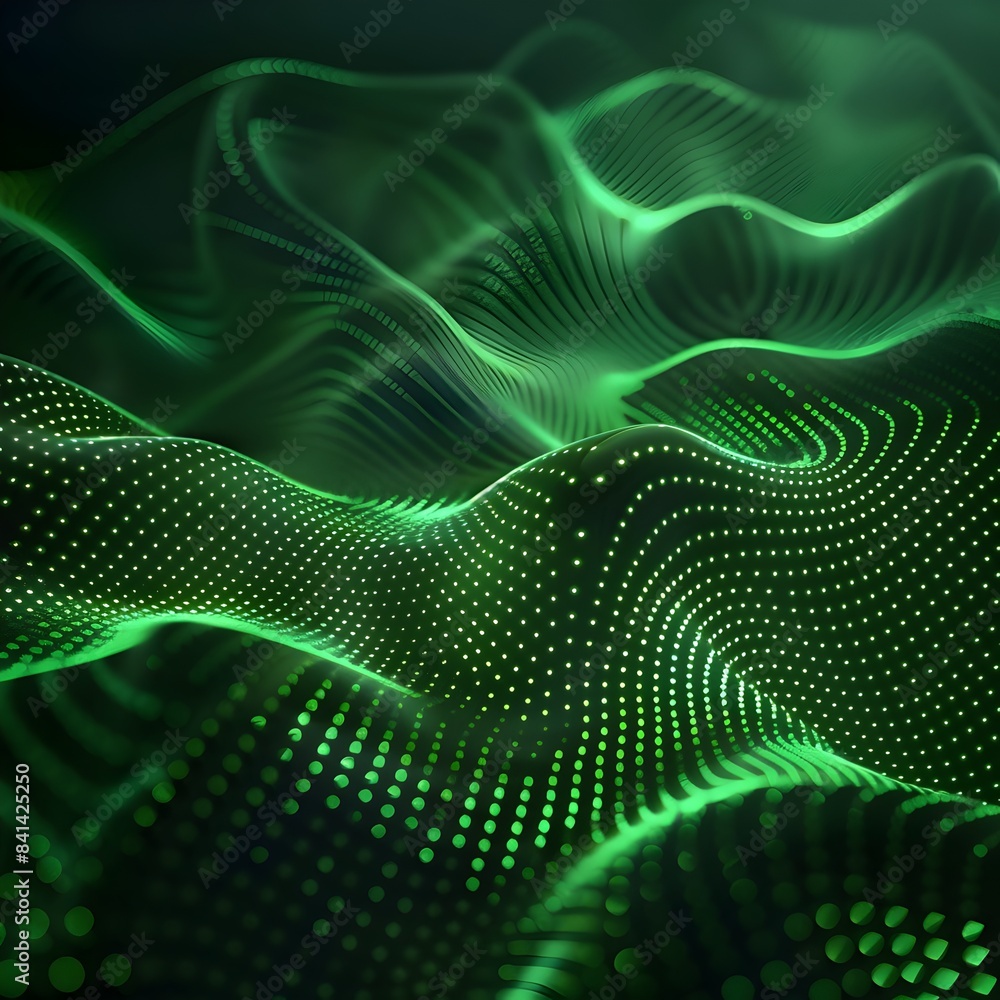 Poster neon green abstract shapes creating dynamic presentation space for product concept display