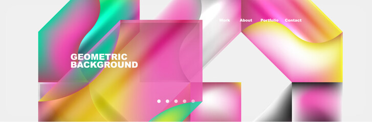 Colorful gradients with abstract geometric shapes. Vector Illustration For Wallpaper, Banner, Background, Card, Book Illustration, landing page