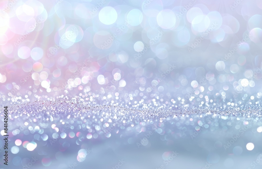 Poster spectacular holiday background image with bokeh in pearly and silver colors. selective focus, shallo