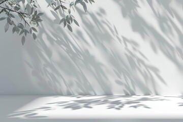 For the presentation of various products or goods, a light background image with a slight shadow of a plant can be used.